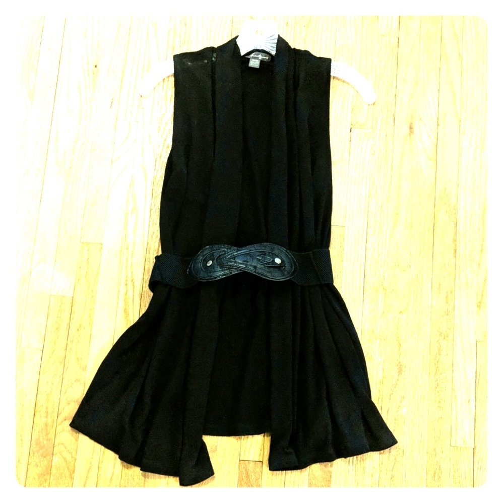 Black sleeveless cardigan